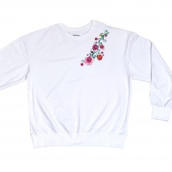 Bluza z haftem łowicka biała FOLKSTAR