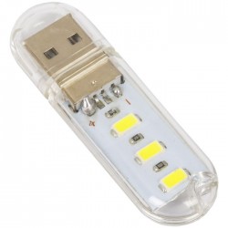 Lampka USB LED 3 SMD do powerbanka, laptopa USB Stick...